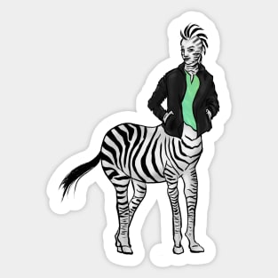 Part Woman Part Zebra Sticker